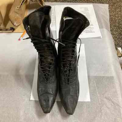 Women's Black Leather Walking Boots