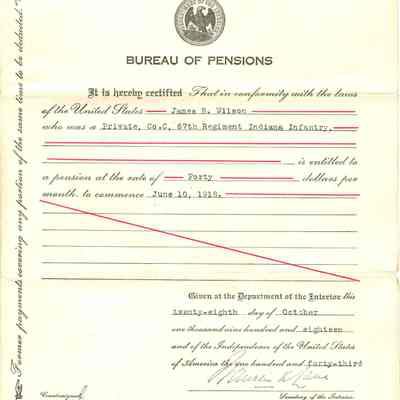 Pension Certificate, Papers, Personal, inside