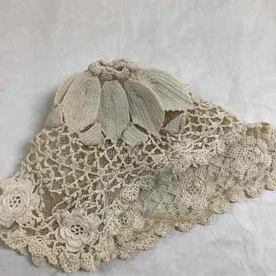 Children's Ecru Crochet Bonnet