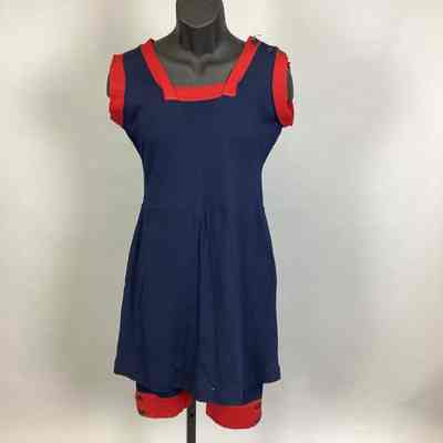 Women’s Navy + Red Wool Swimsuit