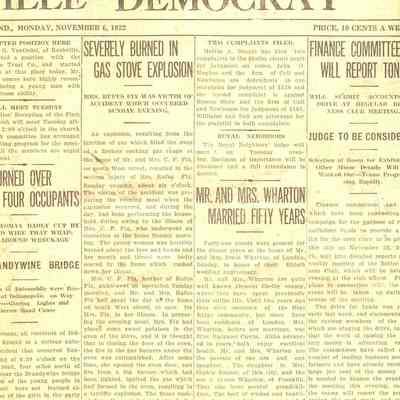 The Shelbyville Democrat, upper front right page