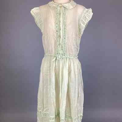 Women’s Green Dotted-Swiss Cotton Dress