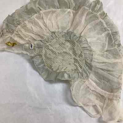 Women's Green Silk & Net Cap