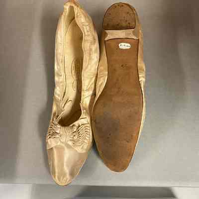 Women's Ivory Satin Slippers