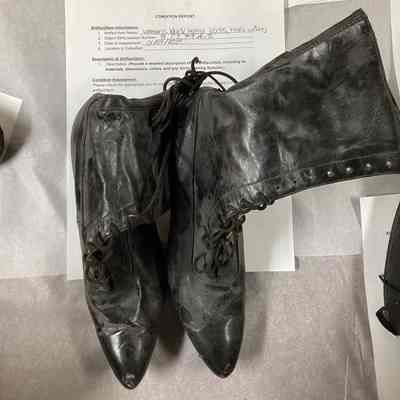 Women's Black Leather Walking Boots