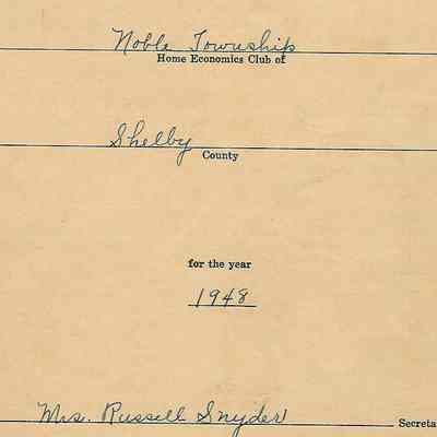 Secretary - Record Book - Noble Twp.