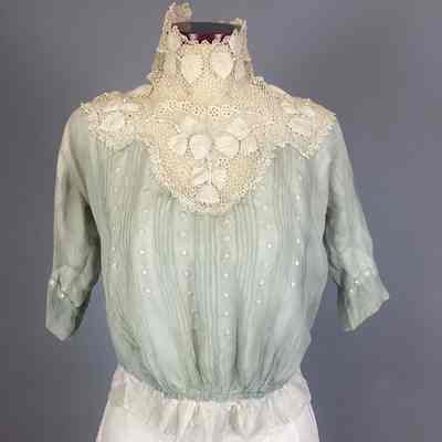Women’s Green Silk Chiffon Blouse