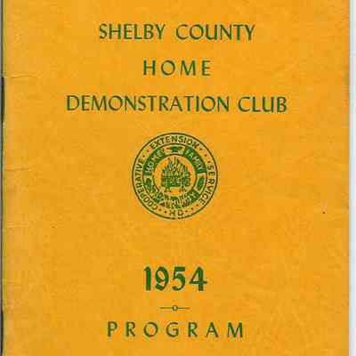 Program Booklet for Shelby County Home Economics Club