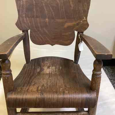 Children's Dark Wooden Rocking Chair