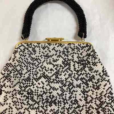 Black & White Beaded Purse