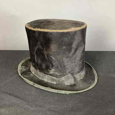 Men’s Black Flocked Silk Top Hat
