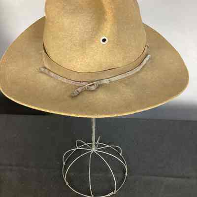 Men's Green Wool Felt WWI Military Campaign Hat