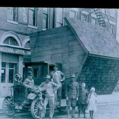 Truck Carrying a Shed