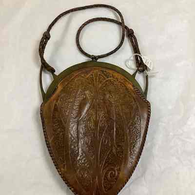 Brown Leather Art Nouveau Purse