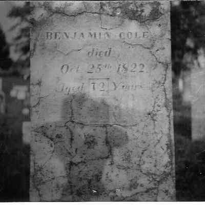 Cole, Benjamin, Tombstone