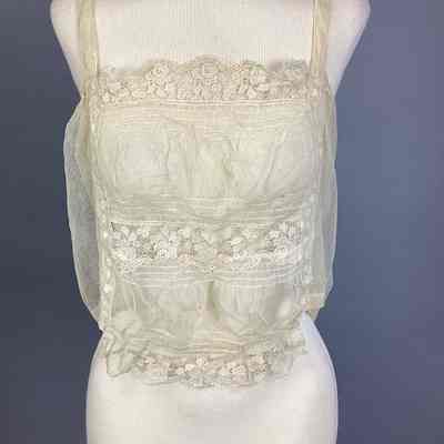 Women's Ecru Lace Net Camisole