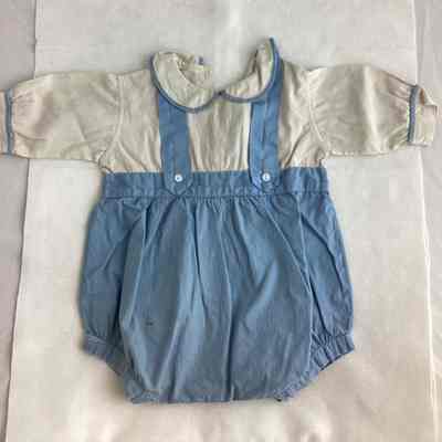 Children’s Blue Romper w/ Rabbit Embroidery