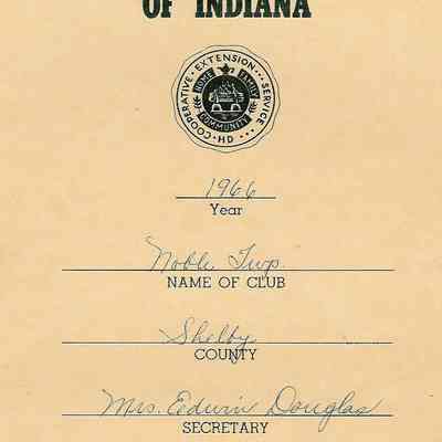 Secretary - Record Book - Noble Twp.