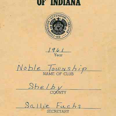 Secretary - Record Book - Noble Twp.