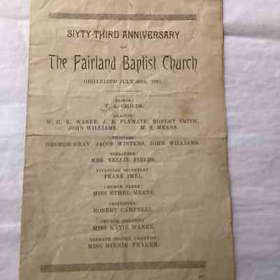Fairland Baptist Church anniversary