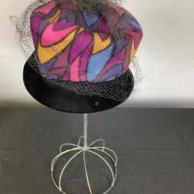 Women's Multicolor Wool Felt Birdcage Hat