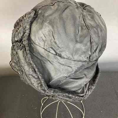 Women's Black Cloche Hat w/ Braided Trim