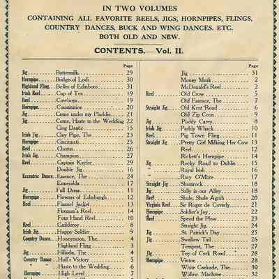 JIGS AND REELS; IN TWO VOLUMES; VOL. II