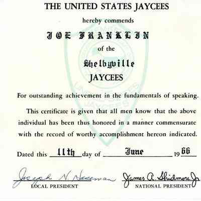 Jaycees Certificate