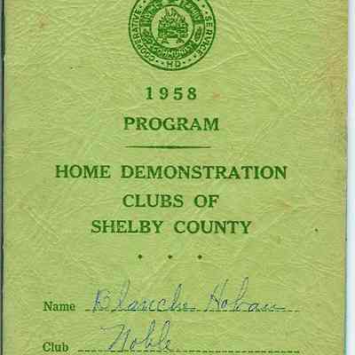 Program Book Shelby County Home Demonstration Club