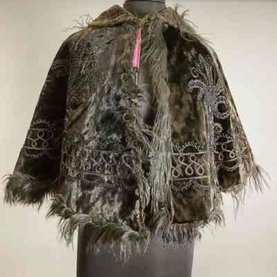 Women's Brown Monkey Fur Cape