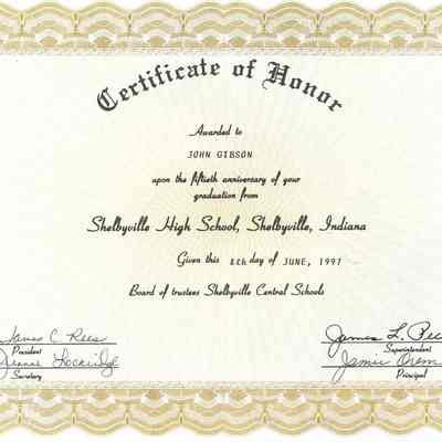 Certificate of Honor