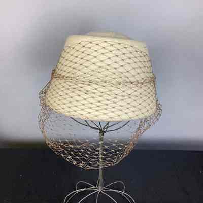 Women's Ecru Felt Birdcage Hat
