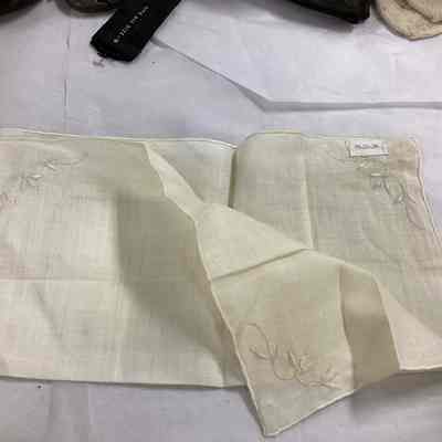 White Linen Embroidered Handkerchief