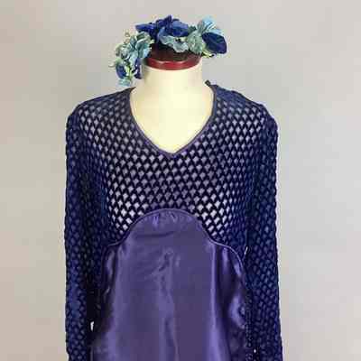 Women’s Purple Satin Dress + Corsage