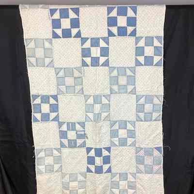 Blue & White Nine-Patch Block Quilt