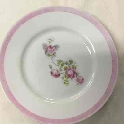 White & Pink Rose Ceramic Plate