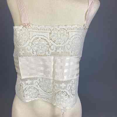 Women's Pink Cotton, Satin, + Lace Camisole