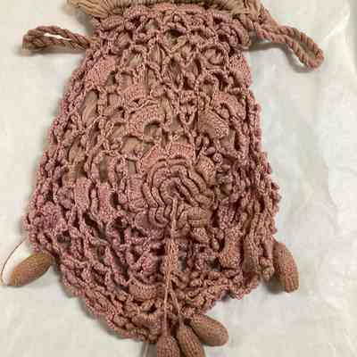 Pink Cotton Crochet Purse