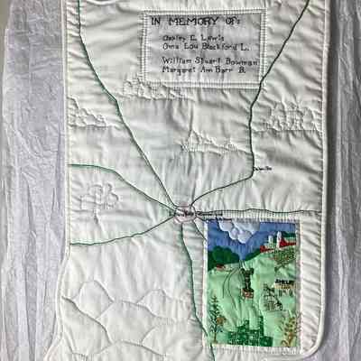 White Shelby County, Indiana Memorial Quilt