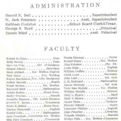 Program, Graduation, outside cover, middle