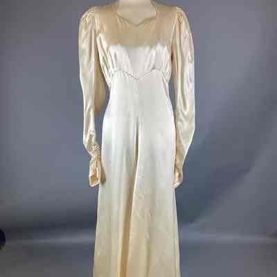 Women’s Ivory Satin Wedding Dress + Slip