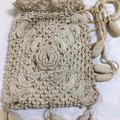 Ecru Cotton Irish Crochet Summer Purse