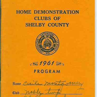 Program Book Shelby County Home Demonstration Club