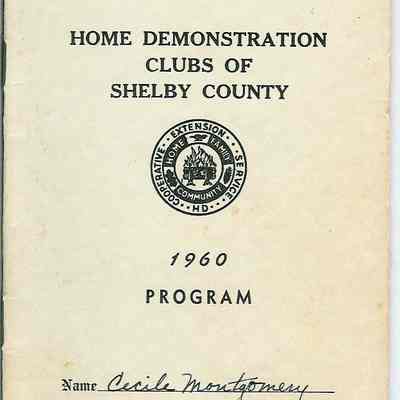 Program Book Shelby County Home Demonstration Club