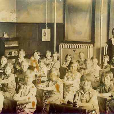 Grade school classroom photograph