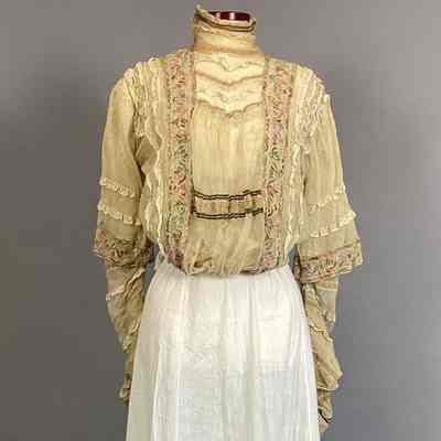 Women's Beige Net Blouse