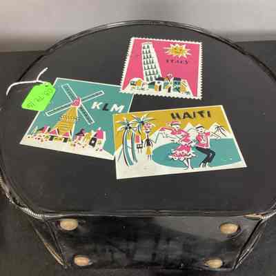 Black Patent Leather Hat Box