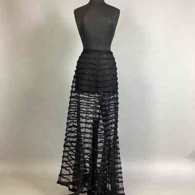 Women's Black Net Overskirt
