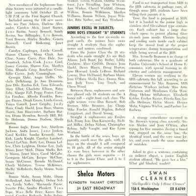 The Courier, Back Page