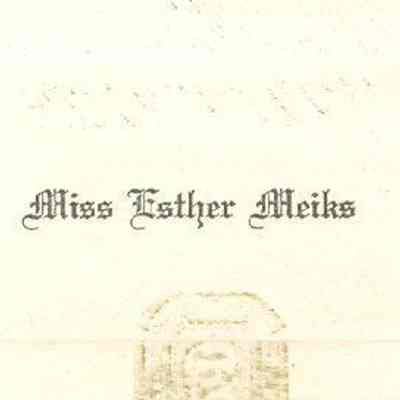 Calling card of Miss Esther Meiks